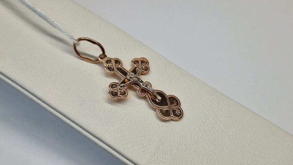 ПОДВЕСКА КРЕСТ БЕЗ КАМНЯ (Au 585)