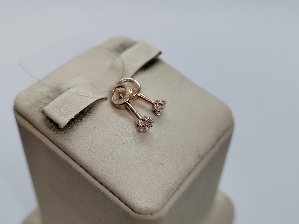 СЕРЬГИ ПУСЕТЫ с камнем (Au 585)