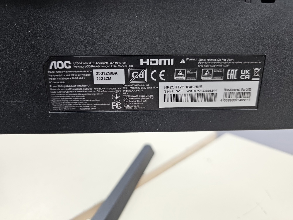 Монитор AOC 25G3ZM/BK
