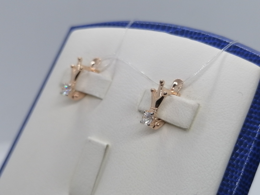 027714 СЕРЬГИ С КАМНЕМ (Au 585)