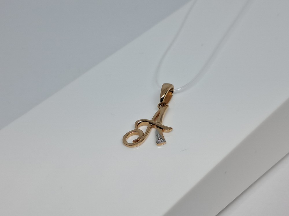 ПОДВЕСКА БУКВА А с камнем (Au 585)