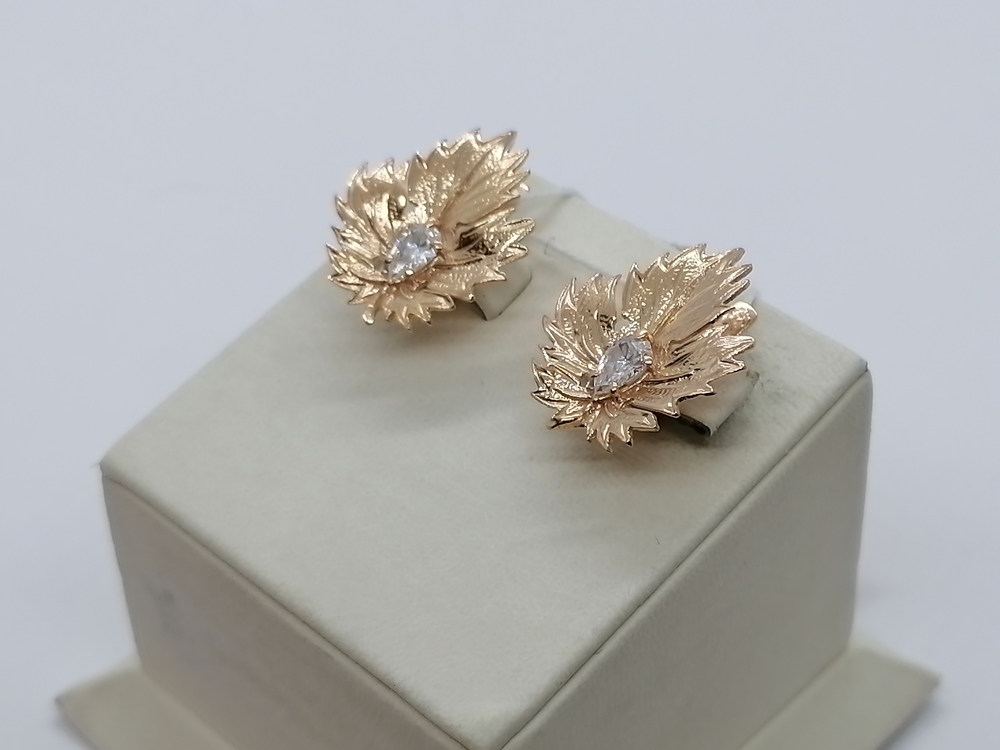 СЕРЬГИ С КАМНЕМ (Au 585)