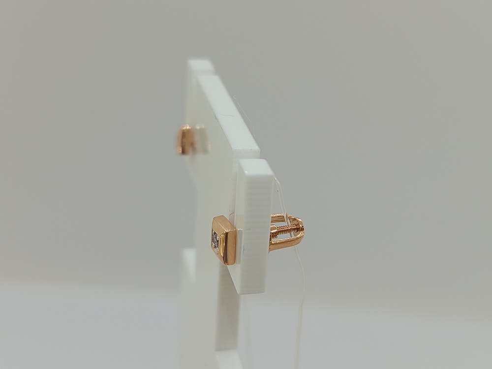 СЕРЬГИ ПУСЕТЫ с камнем (Au 585)