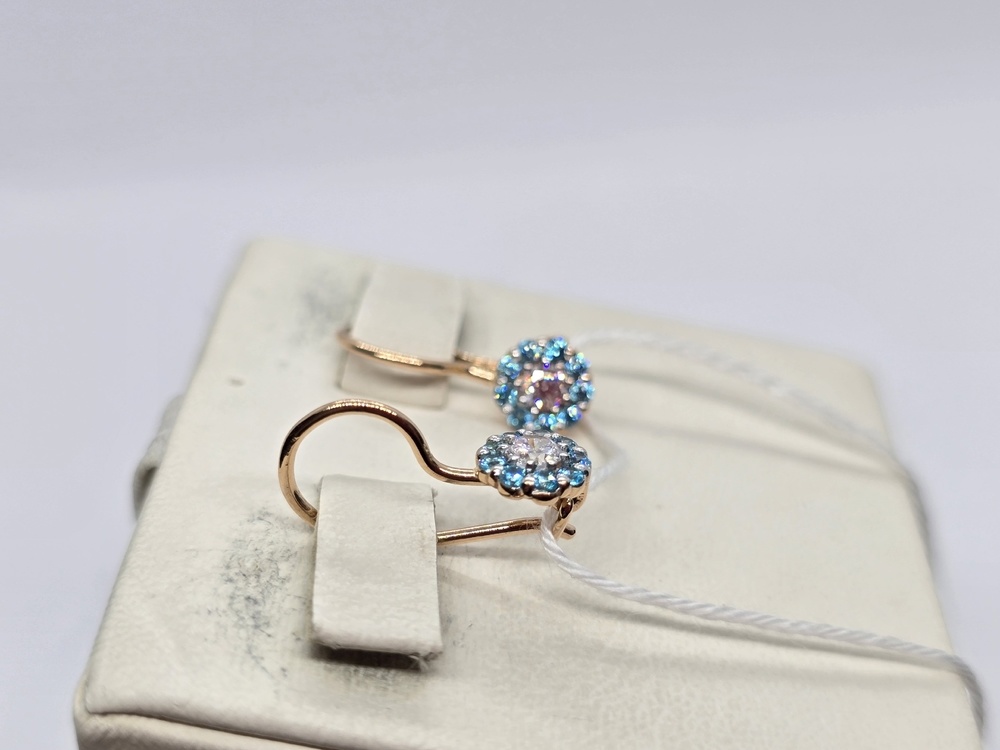 СКМИ585 СЕРЬГИ С КАМНЯМИ (Au 585)