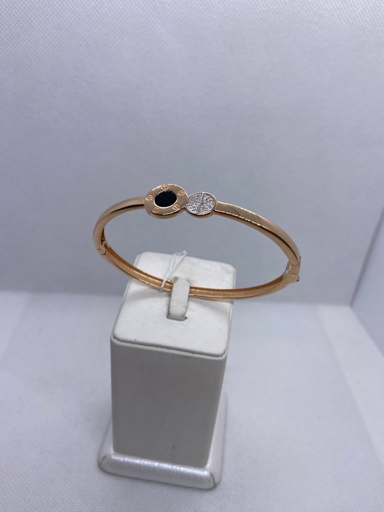 БЖКИ585 БРАСЛЕТ ЖЕСТКИЙ С КАМНЯМИ (Au 585)