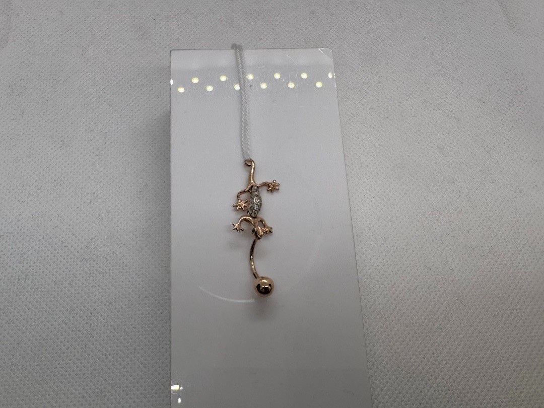 ПИРСИНГ В ПУПОК с камнями (Au 585)