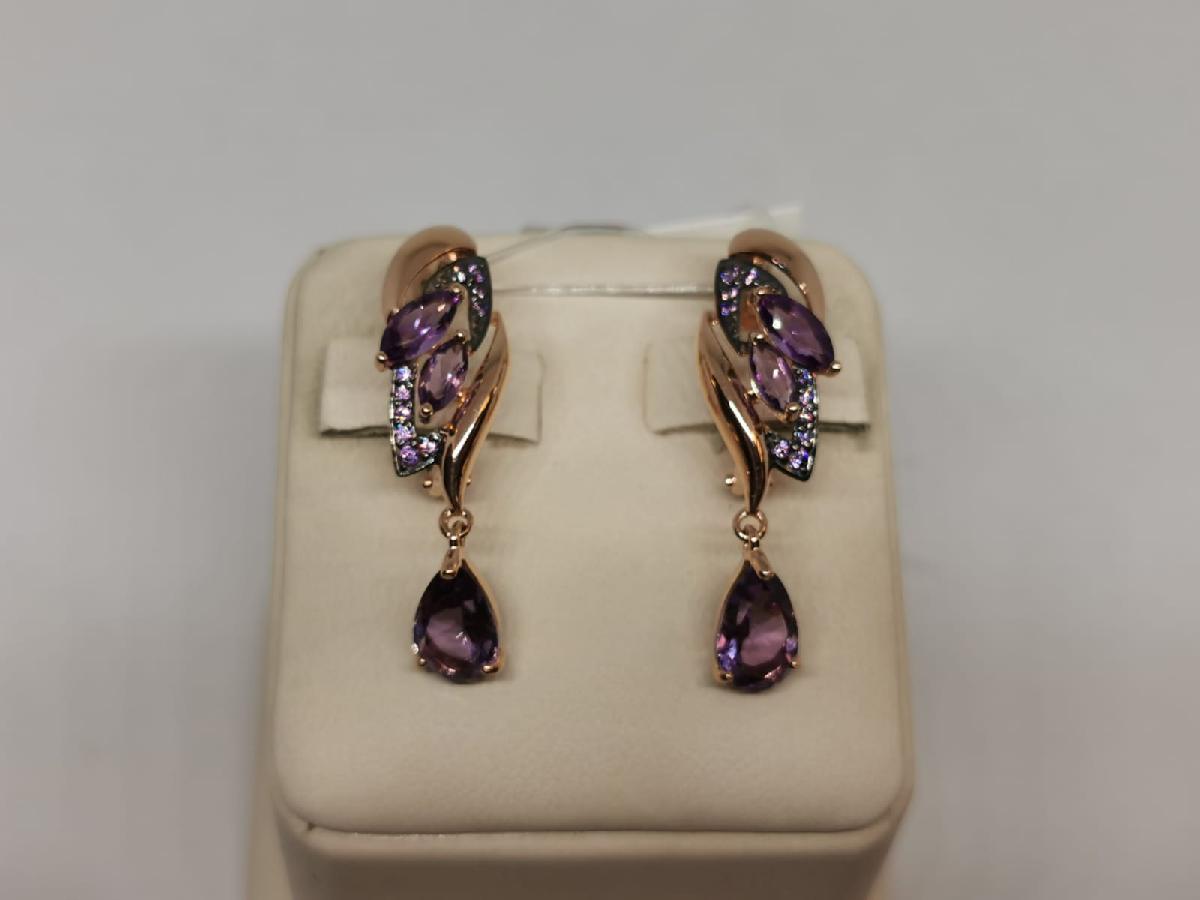 725066 СЕРЬГИ С КАМНЯМИ (Au 585)