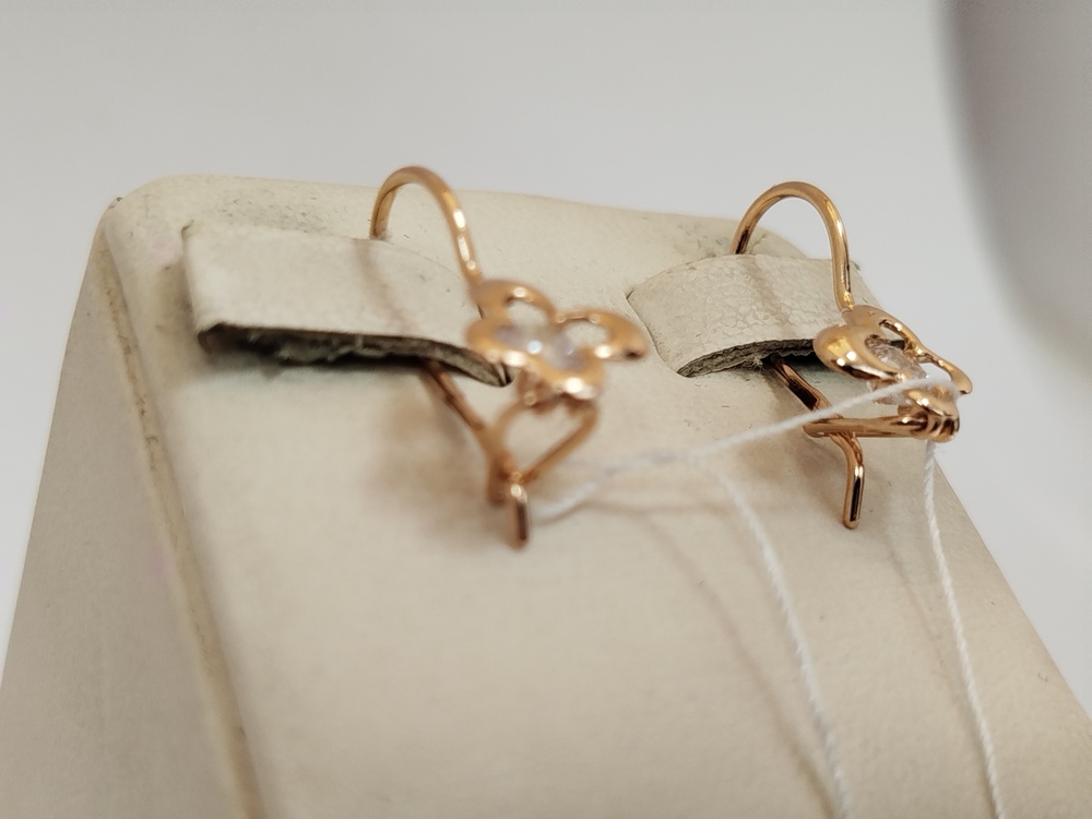 СКМ585 СЕРЬГИ С КАМНЕМ (Au 585)