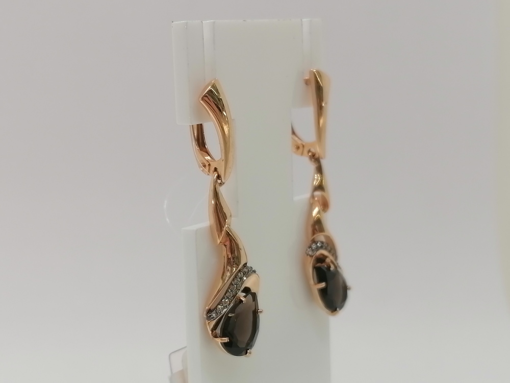 СЕРЬГИ РАУХ ТОПАЗ с камнями (Au 585)