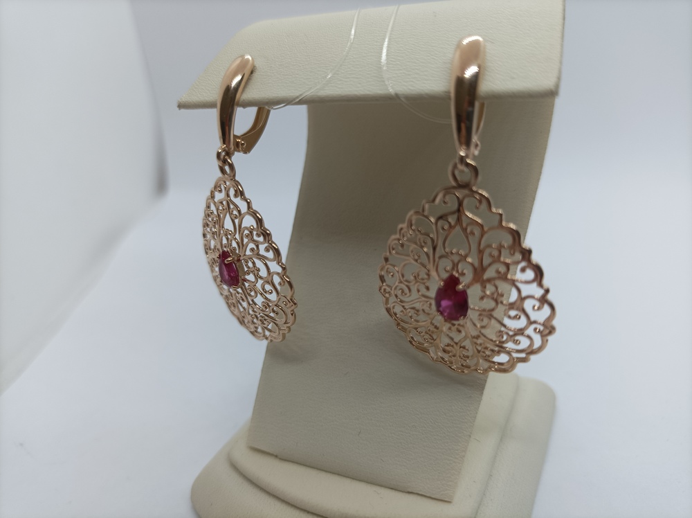 СЕРЬГИ С КАМНЕМ (Au 585)