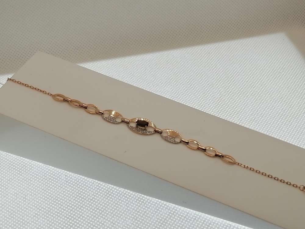 БРАСЛЕТ РАУХТОПАЗ с камнями (Au 585)