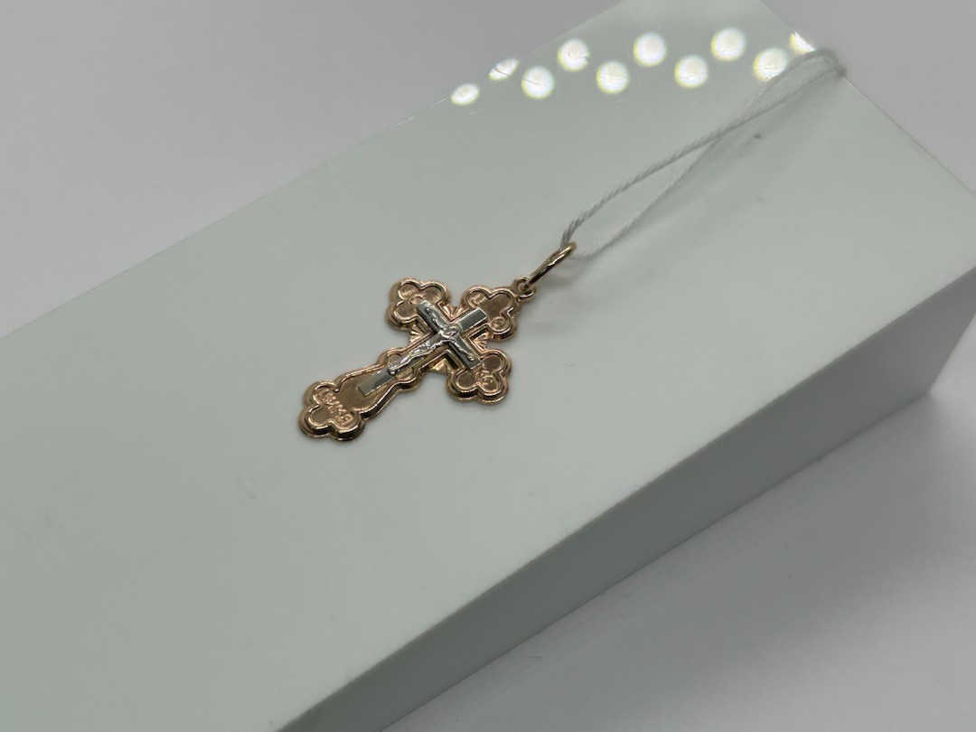 ПОДКБК585 ПОДВЕСКА КРЕСТ БЕЗ КАМНЯ (Au 585)