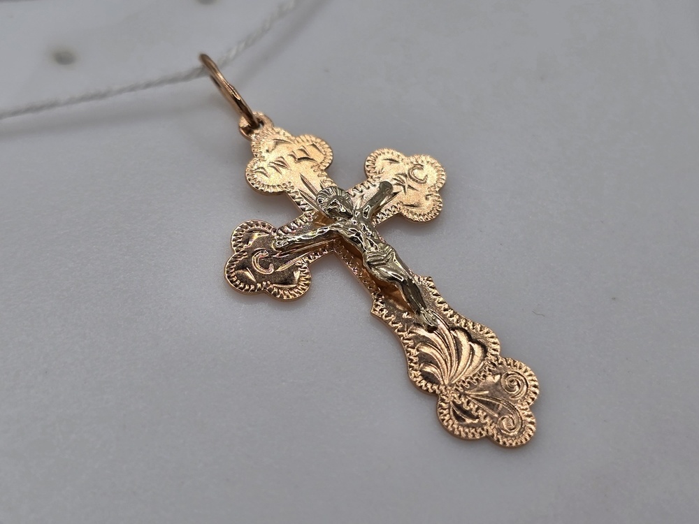 ПОДКБК585 ПОДВЕСКА КРЕСТ БЕЗ КАМНЯ (Au 585)