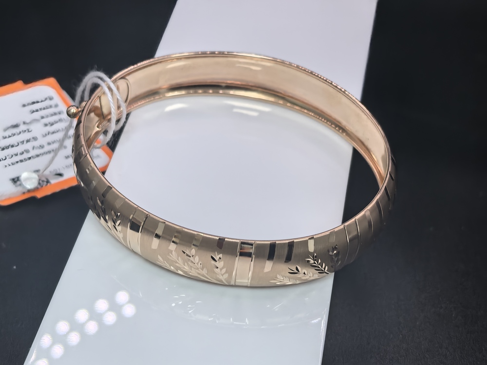 БЖАЛ585 БРАСЛЕТ ЖЕСТКИЙ С АЛМАЗНОЙ ГРАНЬЮ (Au 585)