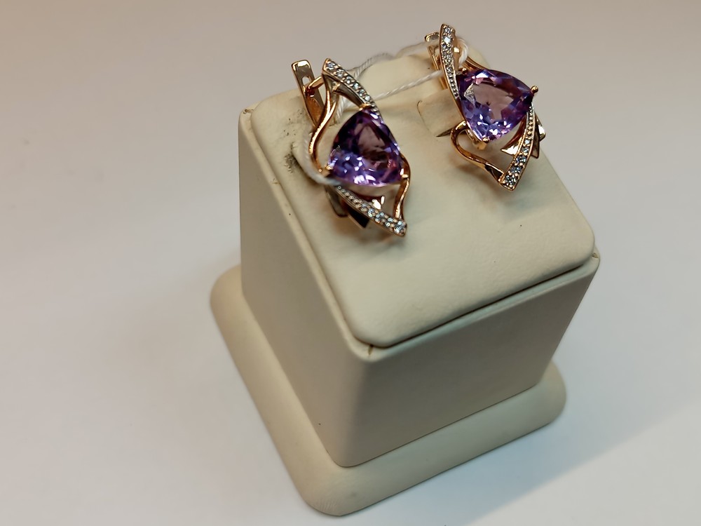 СКМИ585 СЕРЬГИ С КАМНЯМИ (Au 585)