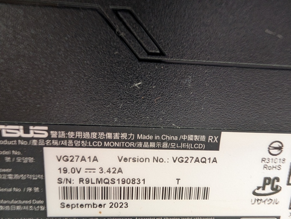 Монитор Asus VG27AQ1A