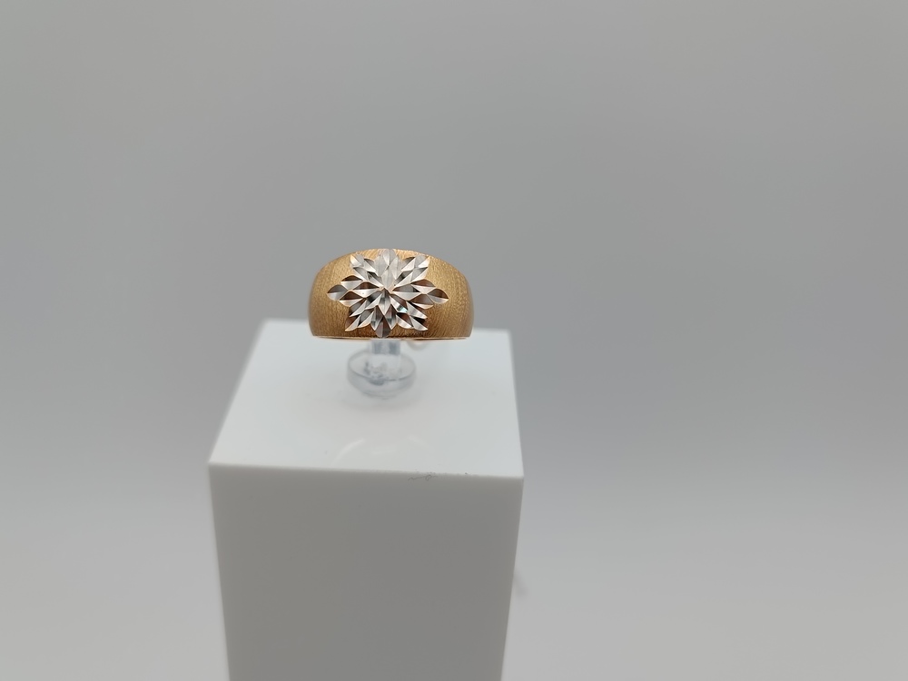 КОЛАЛМ585 КОЛЬЦО С АЛМАЗНОЙ ГРАНЬЮ (Au 585)