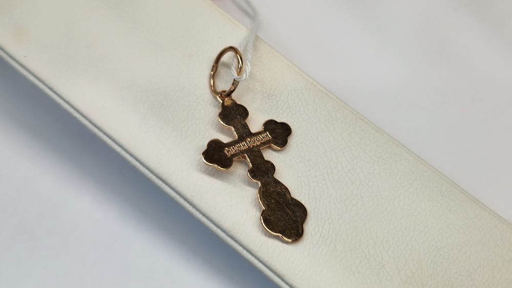 ПОДВЕСКА КРЕСТ БЕЗ КАМНЯ (Au 585)