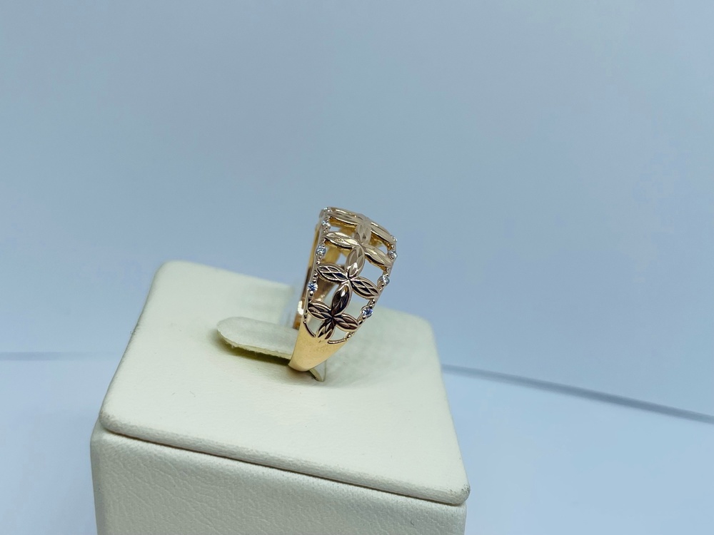 КОЛЬЦО С КАМНЯМИ (Au 585)