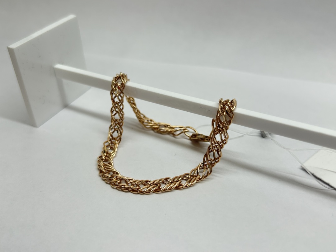 БРАСЛЕТ ПУСТОТЕЛЫЙ Ромб тройной (Au 585)