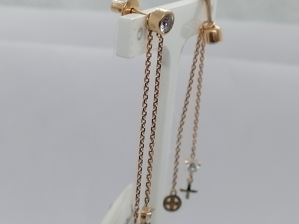 СЕРЬГИ ПУСЕТЫ с камнями (Au 585)