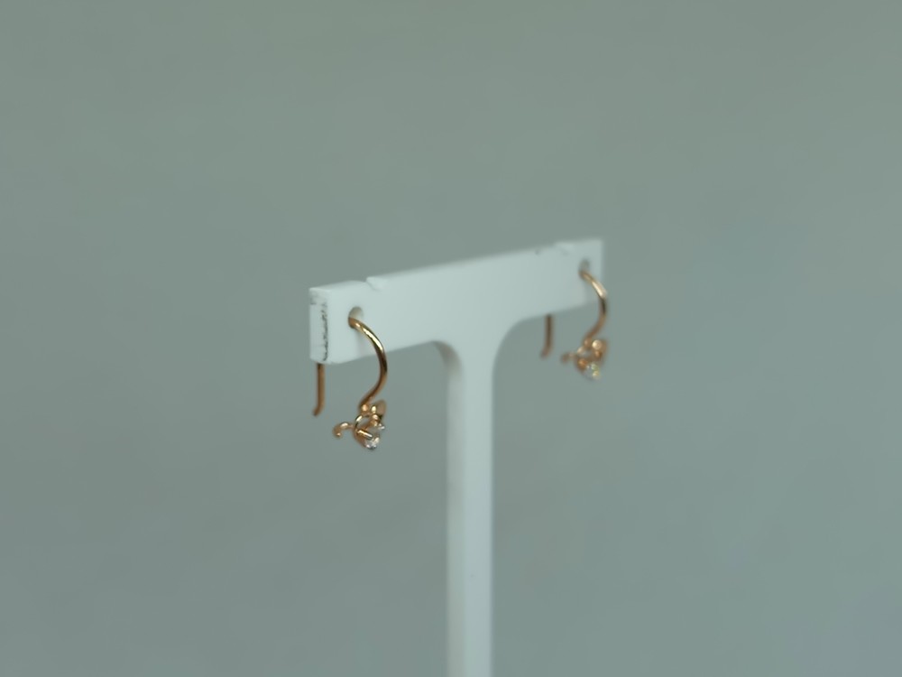 СЕРЬГИ ПЕТЕЛЬКА с камнем (Au 585)