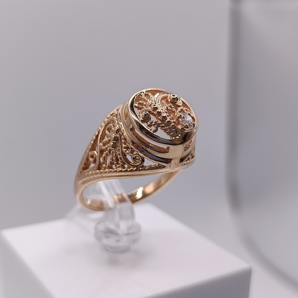 КОЛКМ585 КОЛЬЦО С КАМНЕМ (Au 585)