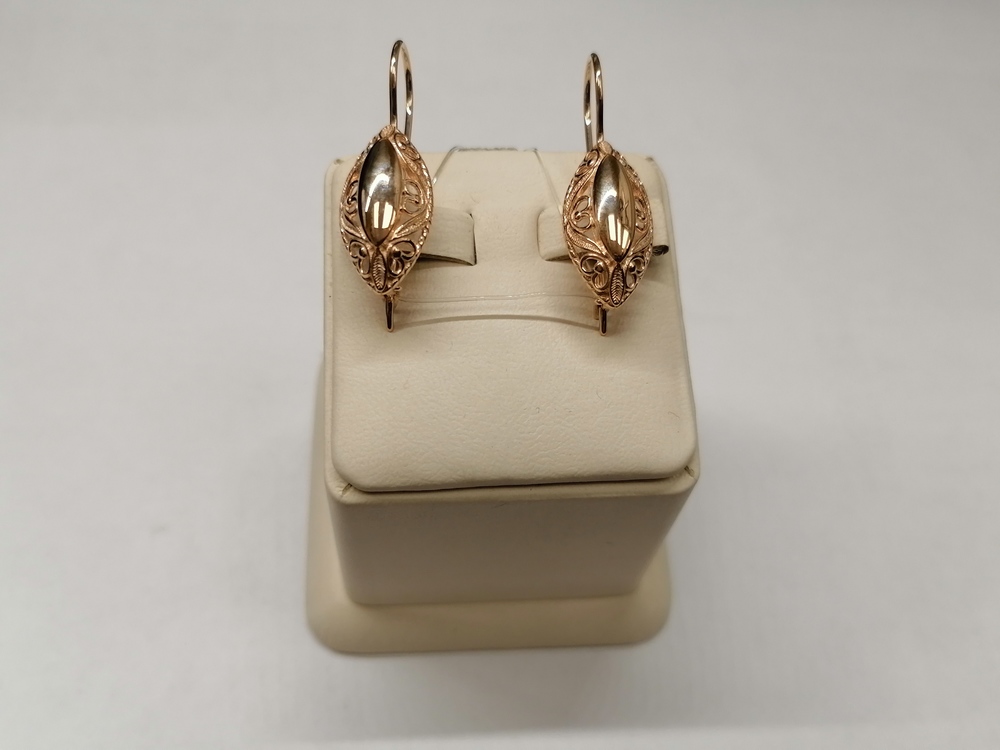 2683 СЕРЬГИ ПЕТЕЛЬКА без камня (Au 585)