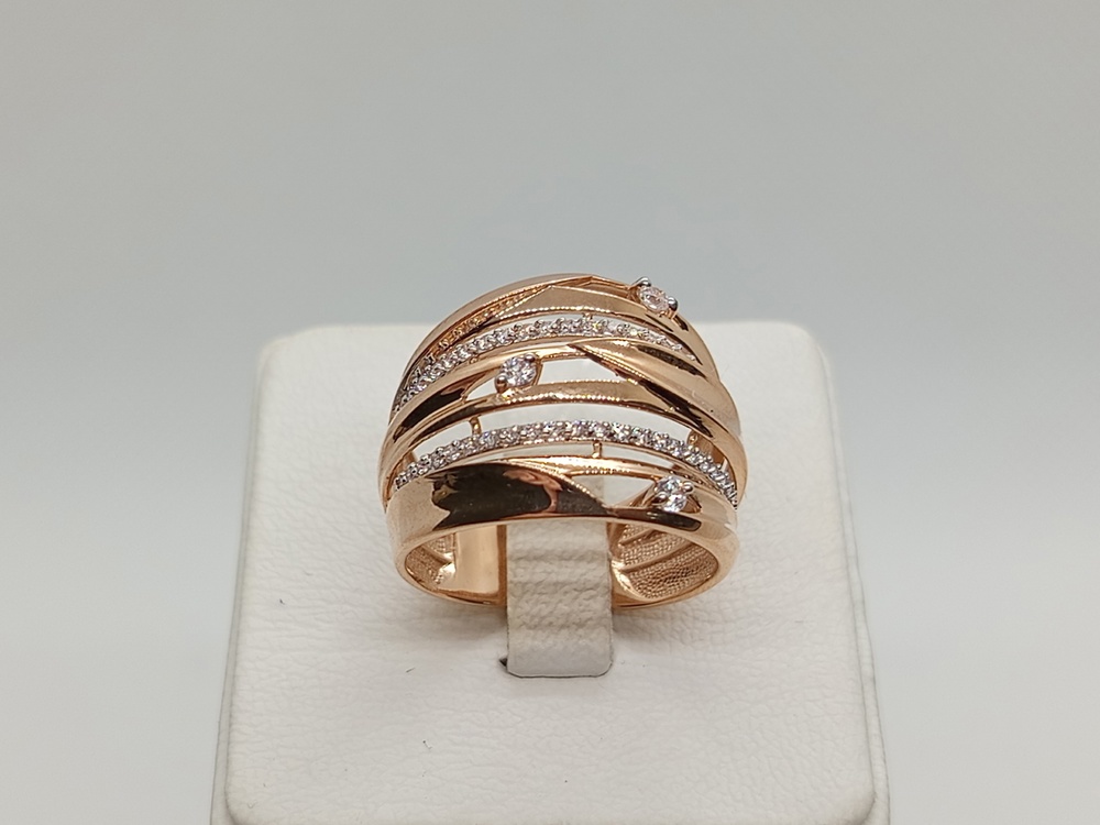 КОЛЬЦО С КАМНЯМИ (Au 585)