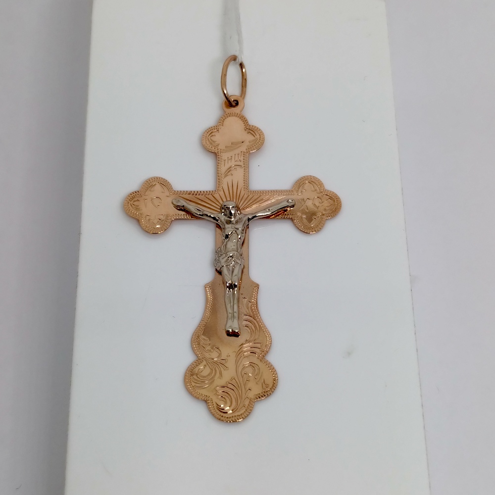 ПОДВЕСКА КРЕСТ БЕЗ КАМНЯ (Au 585)