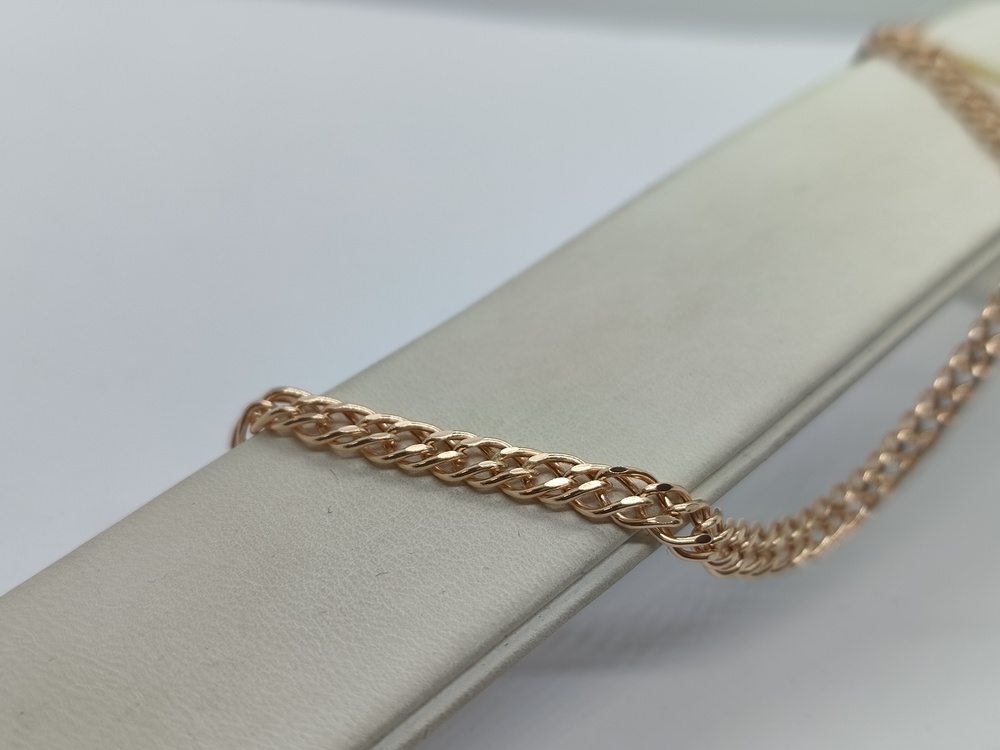 БРАСЛЕТ ПУСТОТЕЛЫЙ Ромб двойной (Au 585)