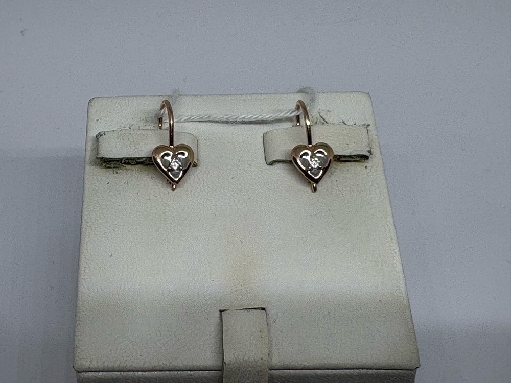 СКМ585 СЕРЬГИ С КАМНЕМ (Au 585)