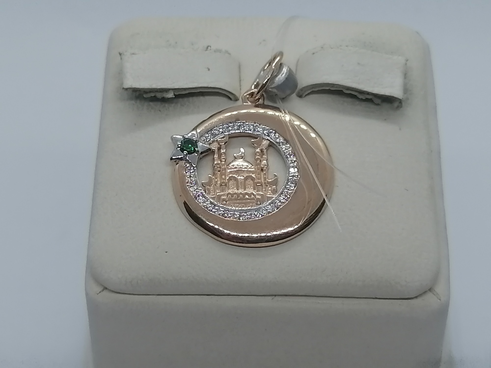 031709/ф ПОДВЕСКА МЕЧЕТЬ с камнем (Au 585)