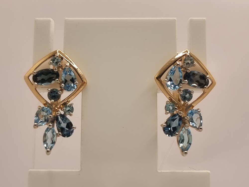 725616 СЕРЬГИ С КАМНЯМИ (Au 585)