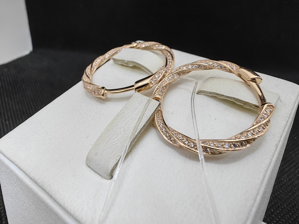 СЕРЬГИ КОНГО с камнями (Au 585)