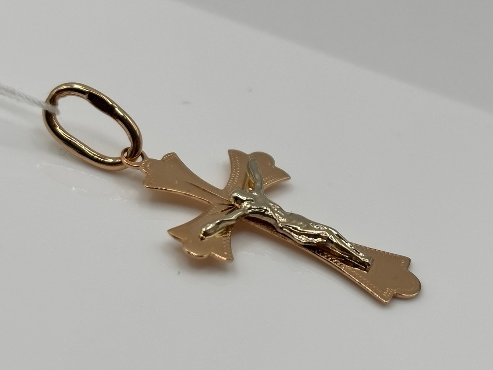 ПОДКБК585 ПОДВЕСКА КРЕСТ БЕЗ КАМНЯ (Au 585)