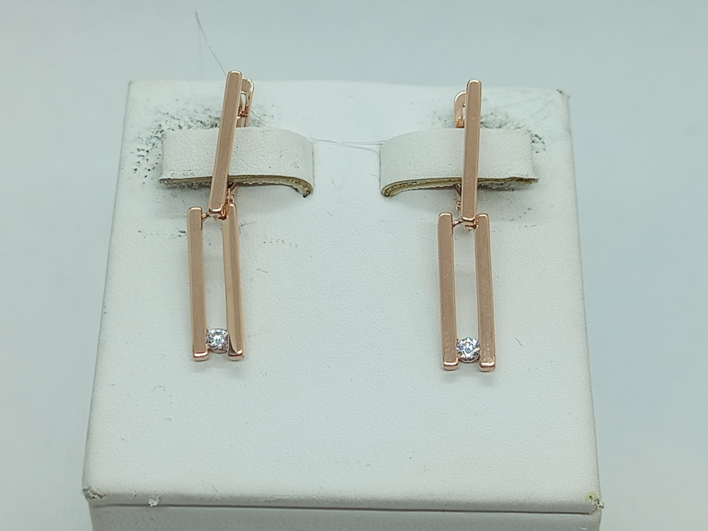 01-217388 СЕРЬГИ С КАМНЕМ (Au 585)