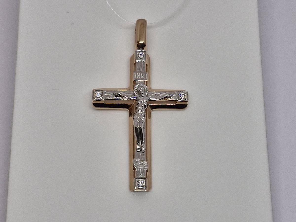 ПОДВЕСКА КРЕСТ с камнями (Au 585)