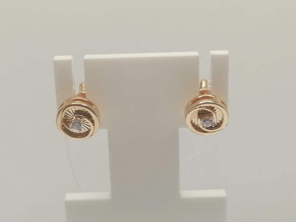 СЕРЬГИ ПУСЕТЫ с камнем (Au 585)