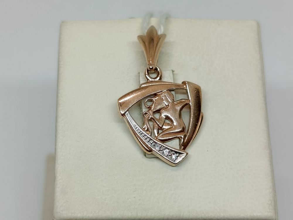 ПОДВЕСКА ЗНАК ЗОДИАКА ВОДОЛЕЙ Au 585