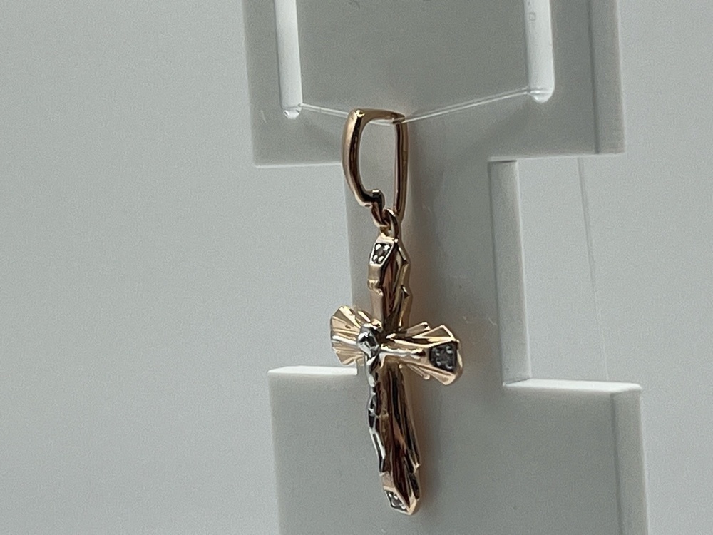 ПОДВЕСКА КРЕСТ с камнями (Au 585)