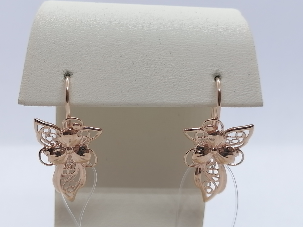 20211 СЕРЬГИ ПЕТЕЛЬКА без камня (Au 585)