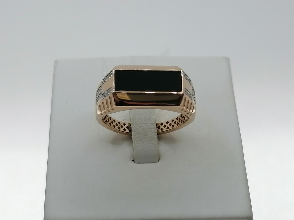 КОЛЬЦО ПЕЧАТКА с камнями (Au 585)