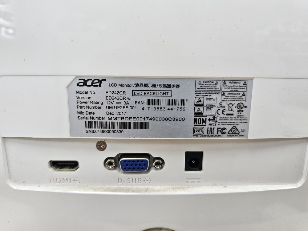 Монитор Acer ED242QR;