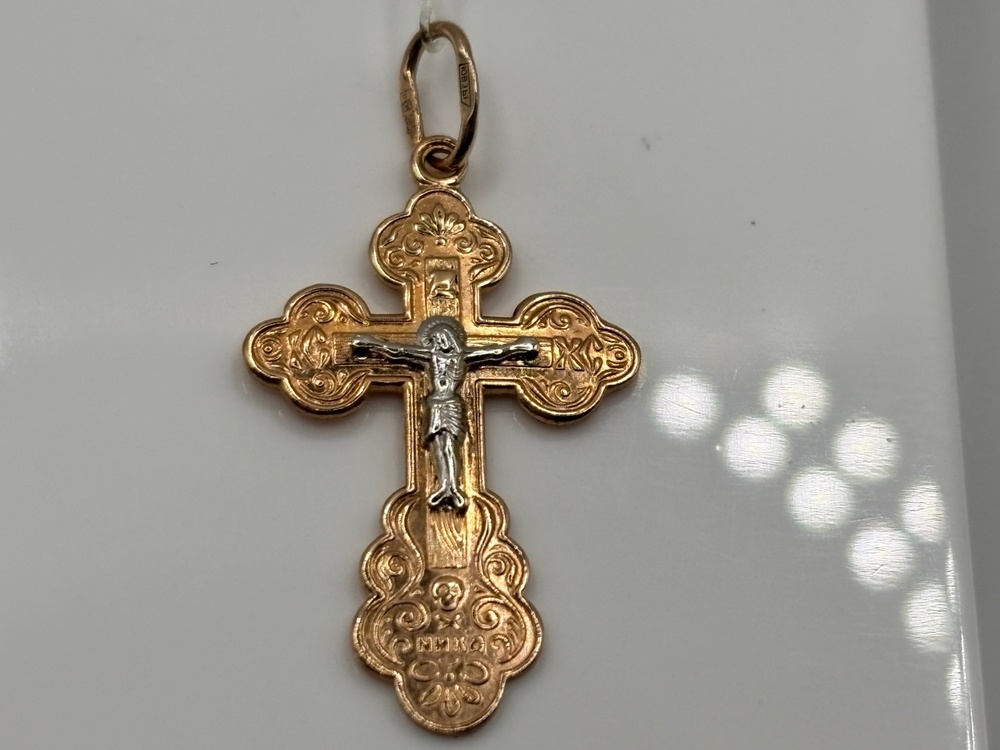 ПОДВЕСКА КРЕСТ без камня (Au 585)