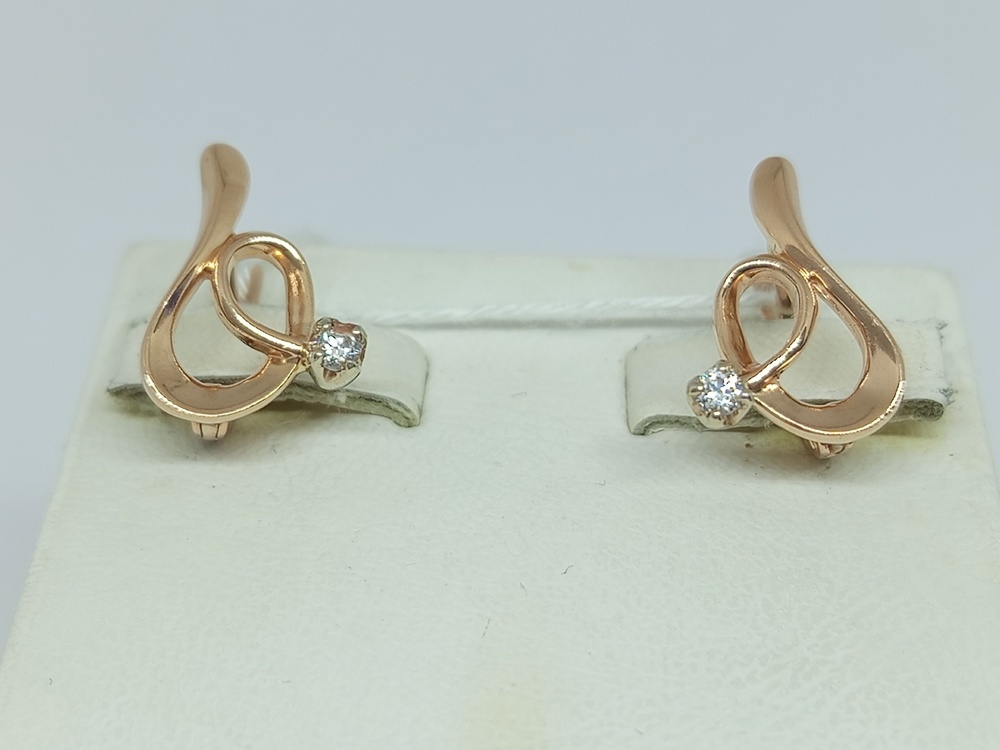 СКМ585 СЕРЬГИ С КАМНЕМ (Au 585)