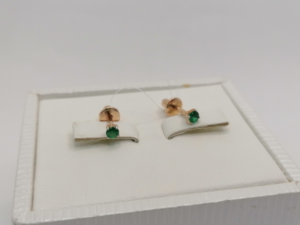 СЕРЬГИ ПУСЕТЫ с камнем (Au 585)