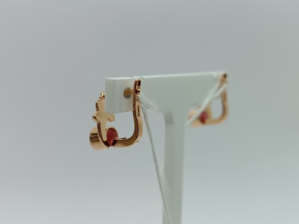 СКМ585 СЕРЬГИ С КАМНЕМ (Au 585)