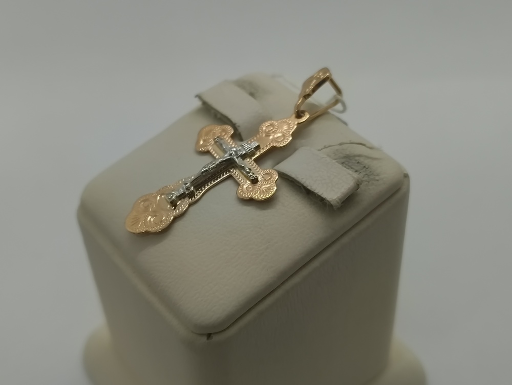 ПОДКБК585 ПОДВЕСКА КРЕСТ БЕЗ КАМНЯ (Au 585)