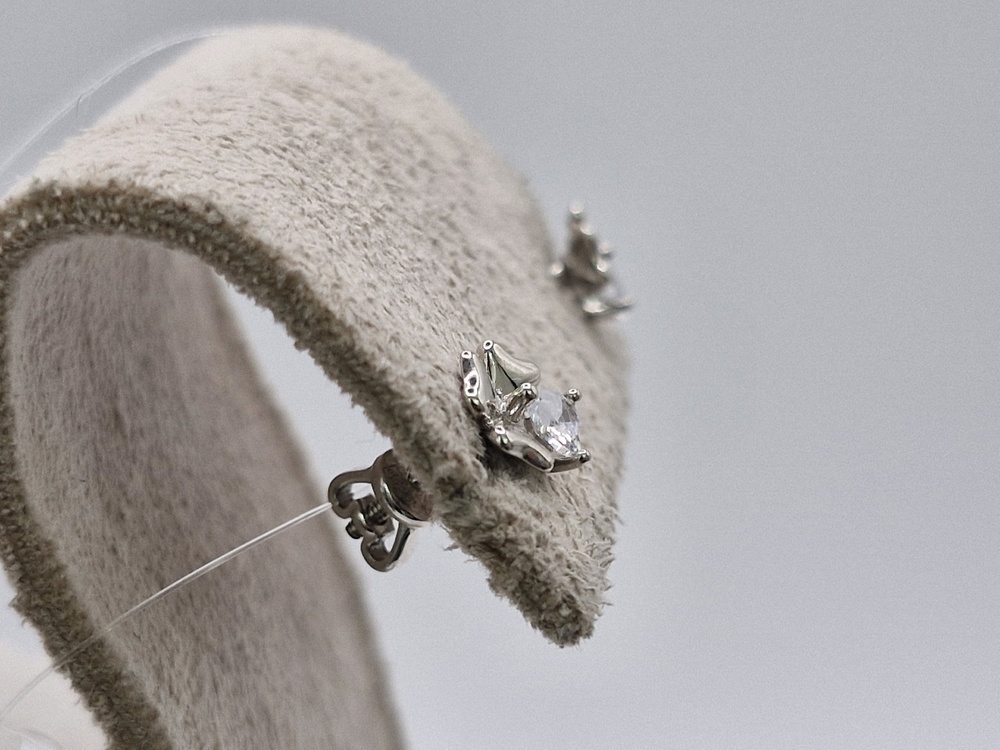 СЕРЬГИ ПУСЕТЫ с камнем (Au 585)